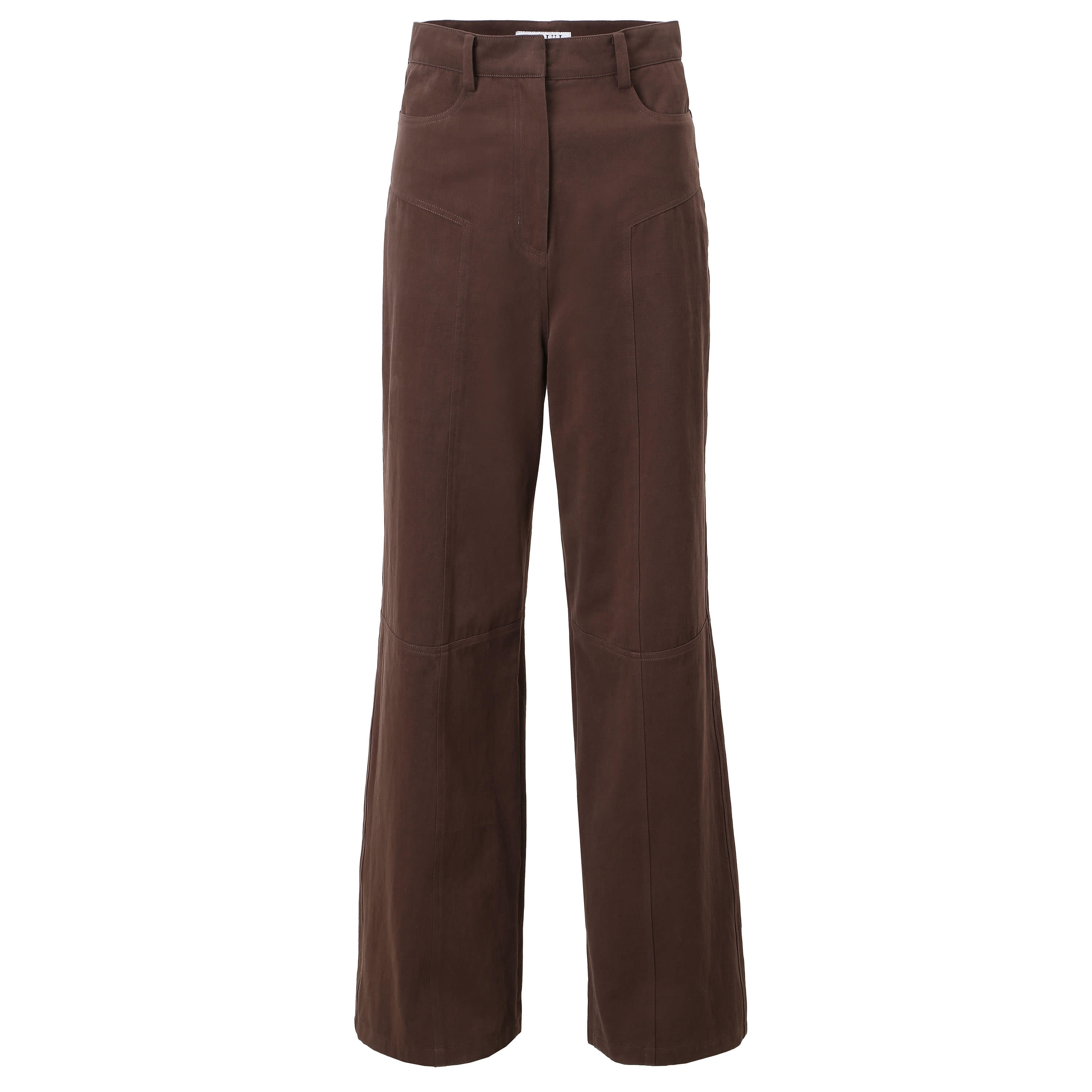 WIDE COTTON TROUSERS (BROWN)