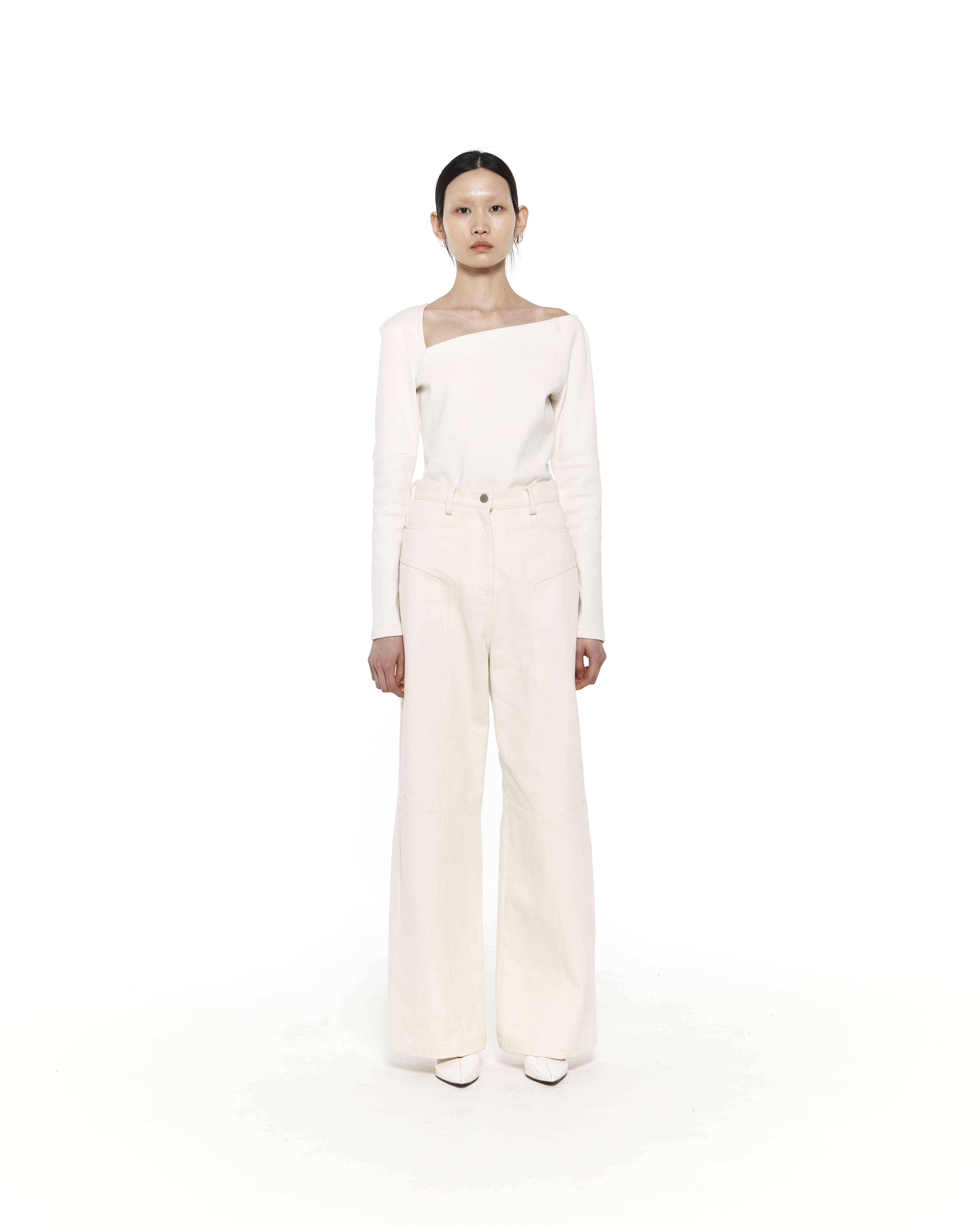 WIDE COTTON TROUSERS (IVORY)