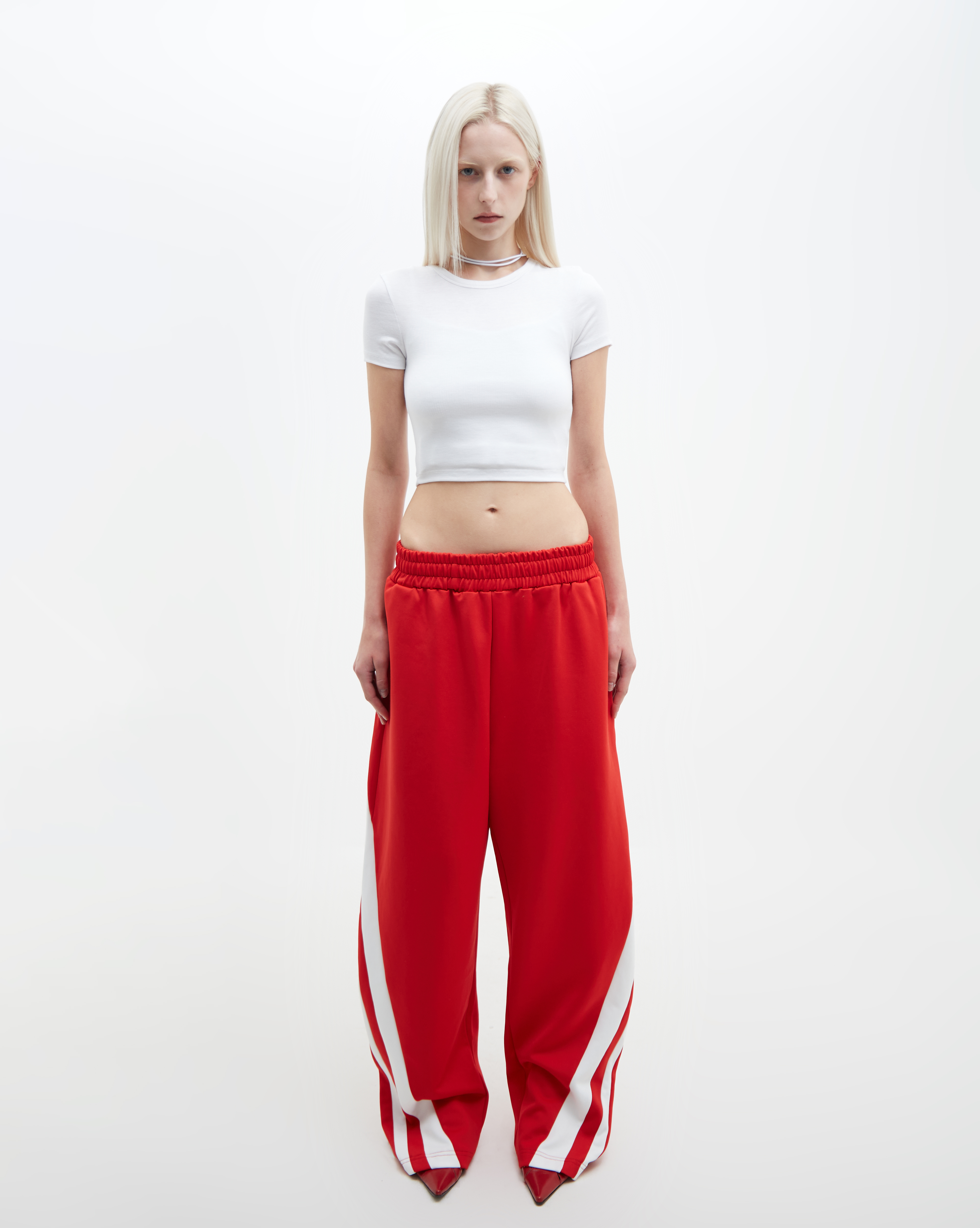 TWO LINES TRACK PANTS (RED)