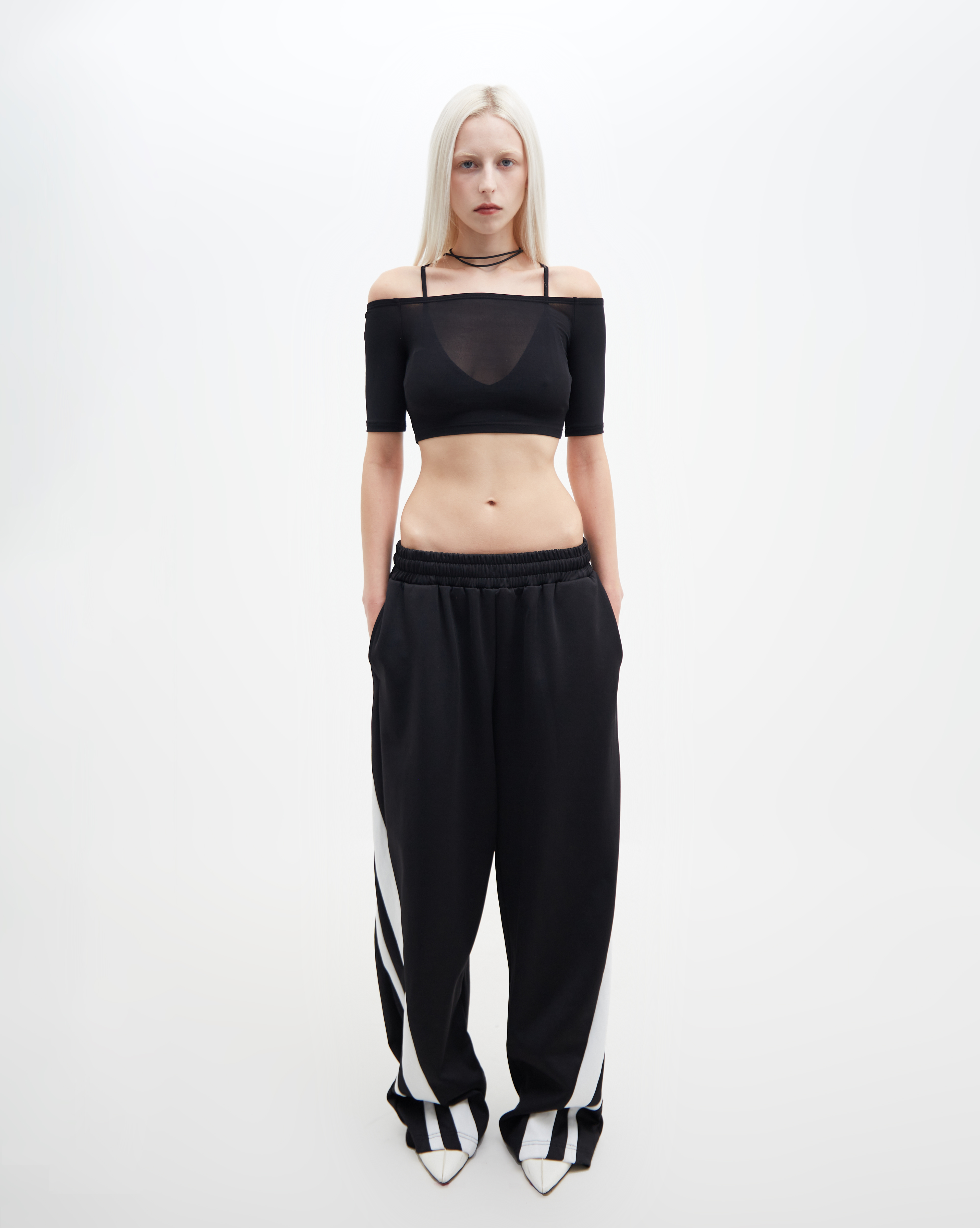 TWO LINES TRACK PANTS (BLACK)